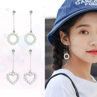 Khuyên tai chuỗi đính hạt ngọc trai nhựa phong cách Hàn Quốc