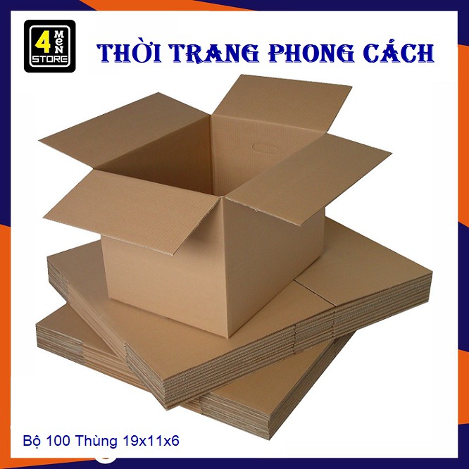 Bộ 100 thùng Carton 19x11x6 - Combo 100 Hộp 19x11x6