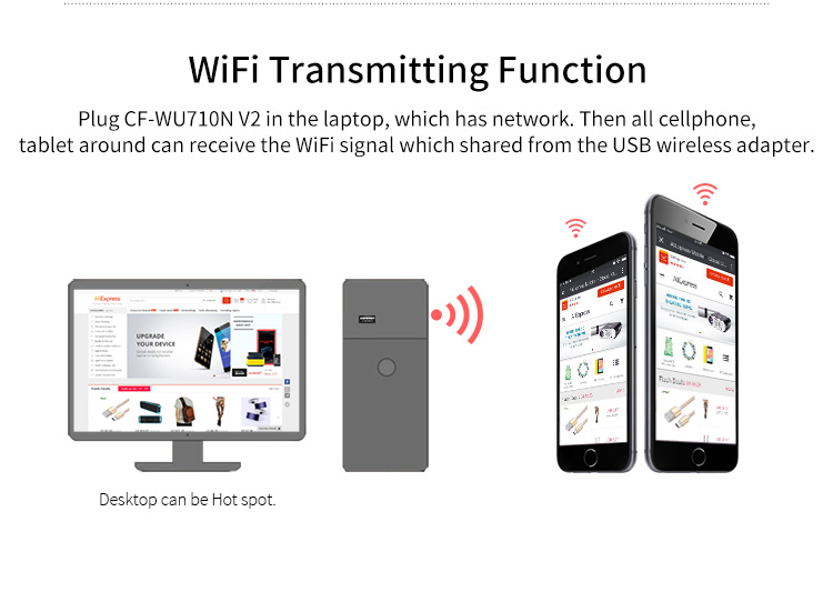 Đầu chuyển đổi Usb Wifi Comfast Cf-Wu710N V2 150mbps Wifi 802.11 N cho máy tính | BigBuy360 - bigbuy360.vn