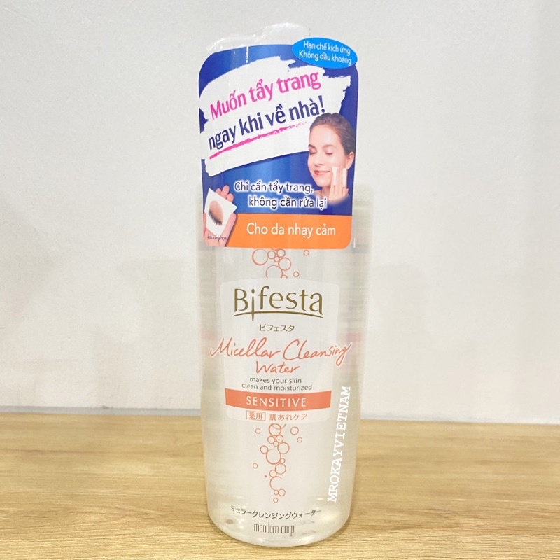 Nước tẩy trang Bifesta Micellar 400ml Nhật Bản, tảy trang sạch sâu tiện dụng mà không cần rửa lại