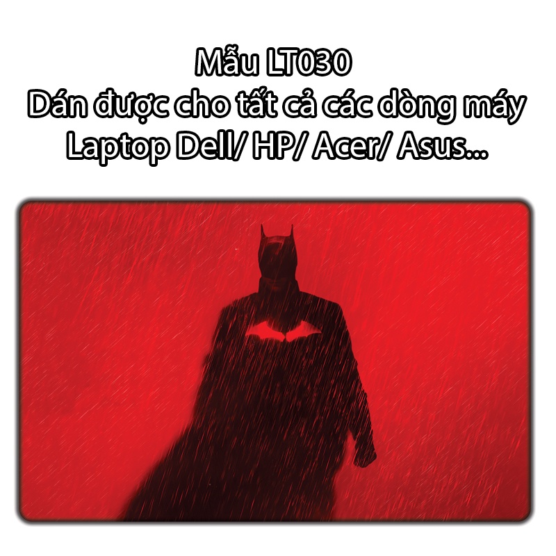 Miếng Dán Laptop - Mẫu LT030 hình Batman đỏ - Dán cho Dell, Hp, Asus, Lenovo, Acer, MSI, Surface,Vaio, Macbook