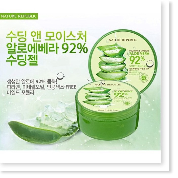 [Mã giảm giá] Gel dưỡng da nha đam Nature Republic Aloe Vera 92%