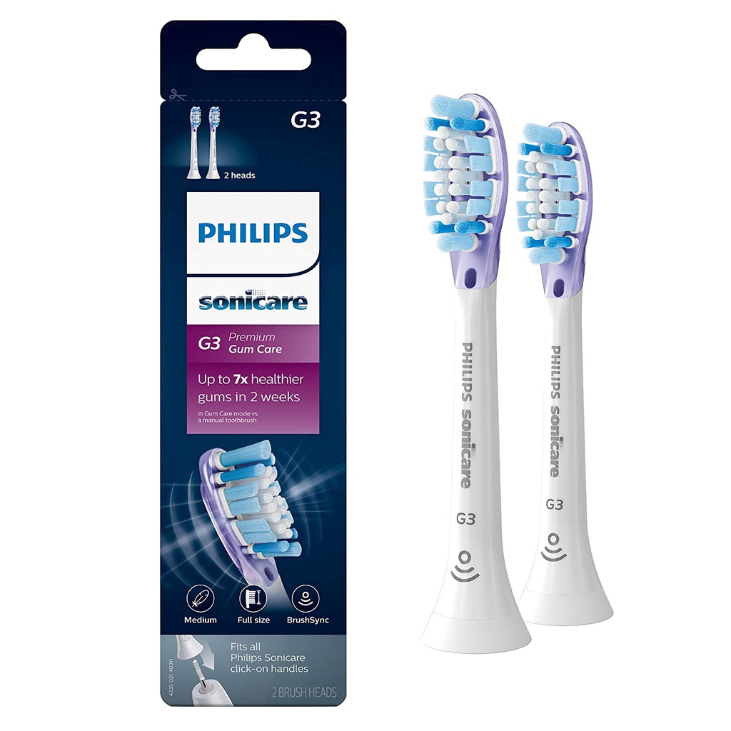 Đầu thay bàn chải điện Philips Sonicare Genuine G3 Premium Gum Care chăm sóc nướu cao cấp (1chiếc lẻ)