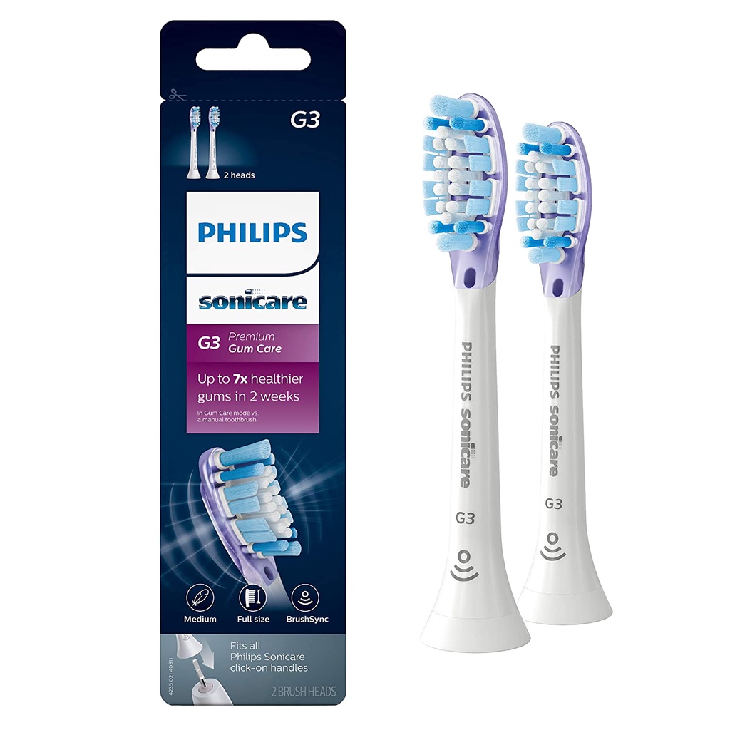 [Hàng Mỹ] Đầu bàn chải điện Philips Sonicare G3 PREMIUM Gum Care (màu trắng)