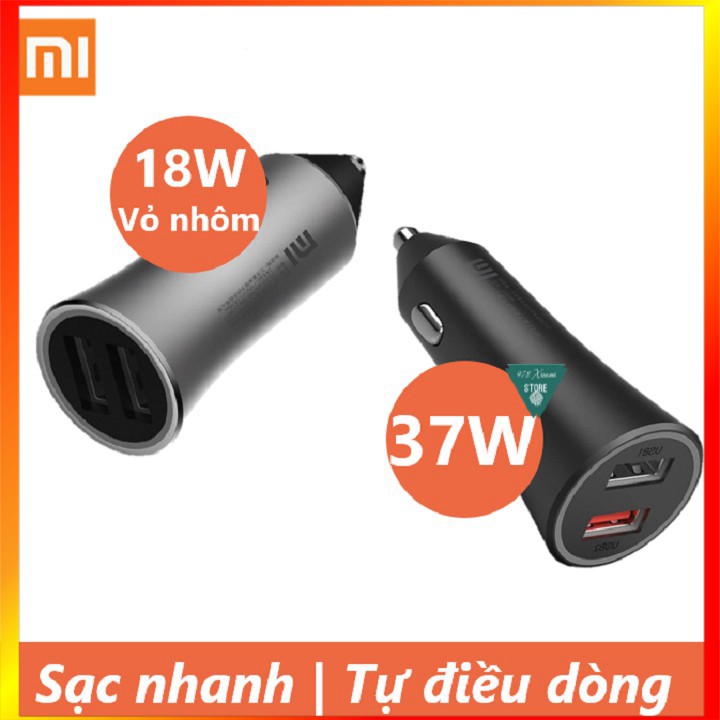 Sạc Ô Tô Nhanh 2 cổng USB 37W Xiaomi CC06ZM - Tẩu sạc xe hơi nhanh 18w Xiaomi 2 USB CC05ZM - ChuyenMi