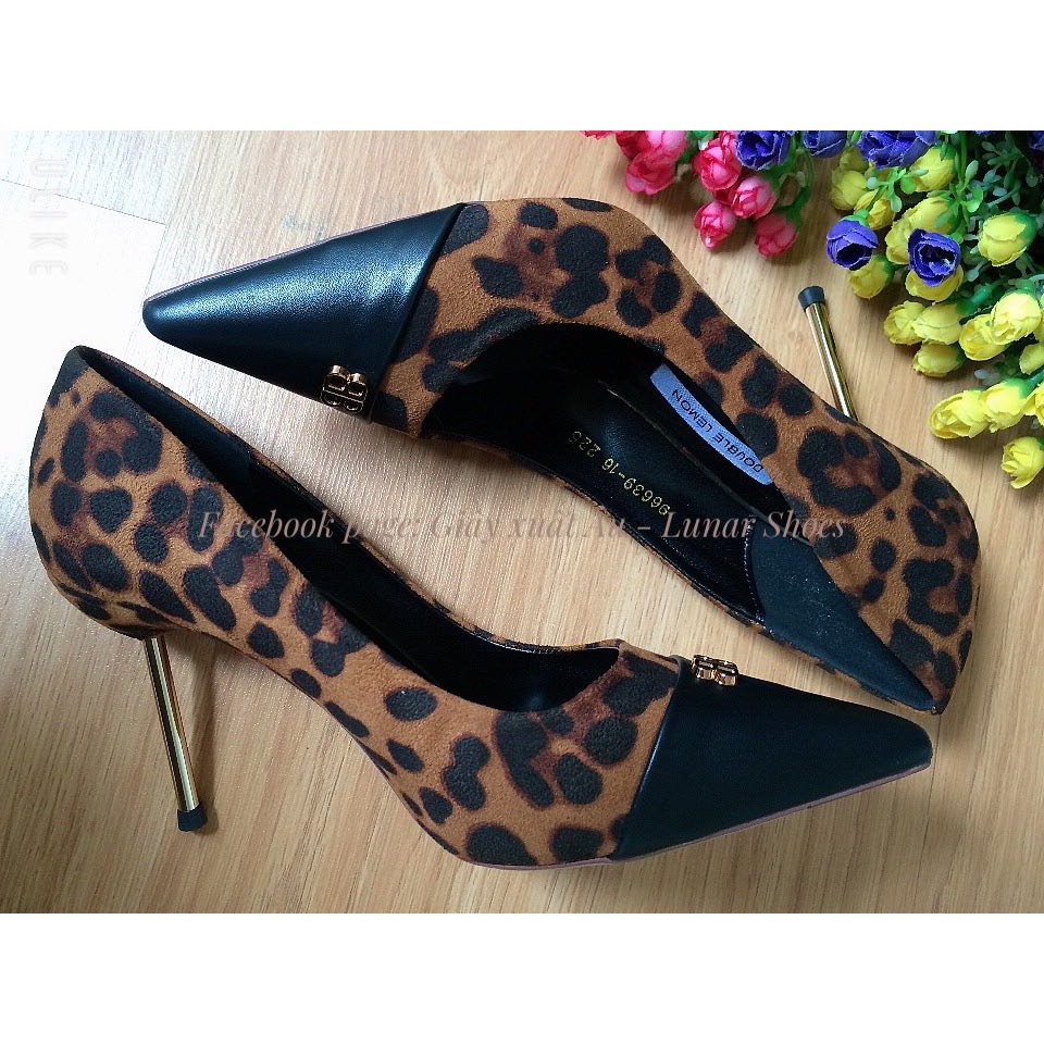 SALE G14 Giầy cao gót họa tiết da báo/ da beo