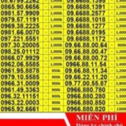 [SALE MẠNH] Sim Đẹp Phong Thủy Số Đẹp Dễ Nhớ Giá Từ 500k