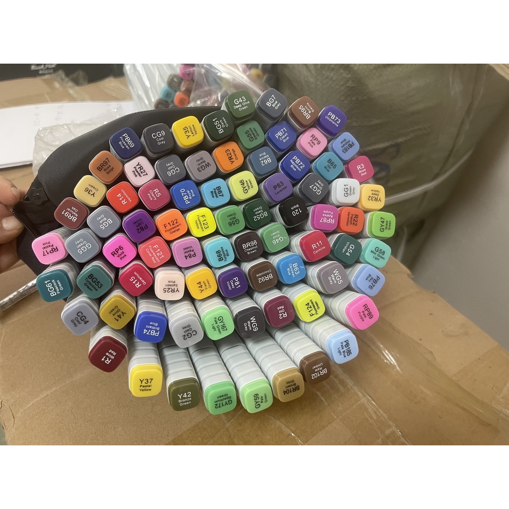 Bút marker Touchliit 7 loại 30/40/60/80 màu marker túi vải, màu dạ touchliit vẽ siêu đẹp