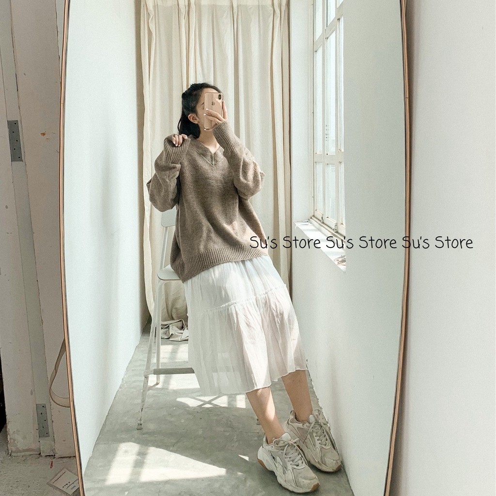 Áo len cổ tim trơn dày A1473 SUSTORE