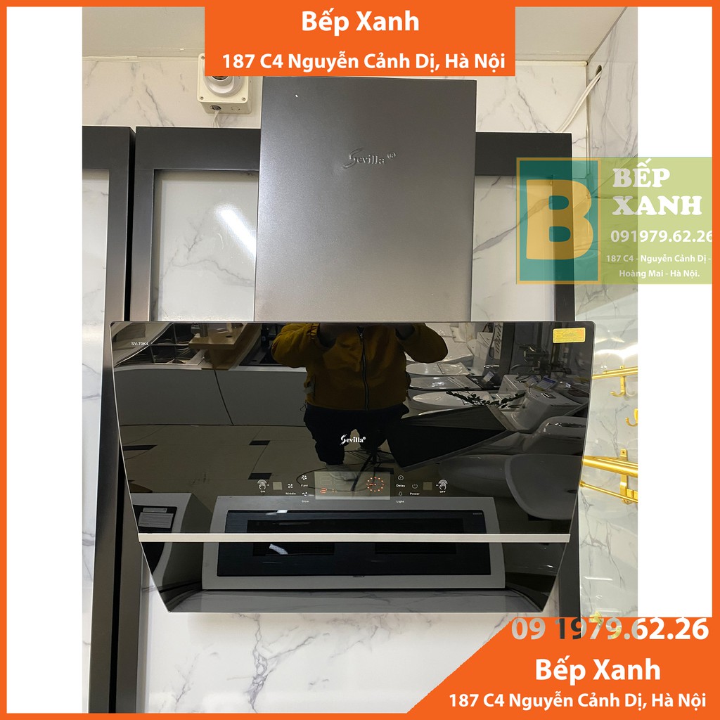 Hút Mùi Cảm Ứng Sevilla SV 70k4, Hút Mùi Kính Vát Sevilla SV 70k4