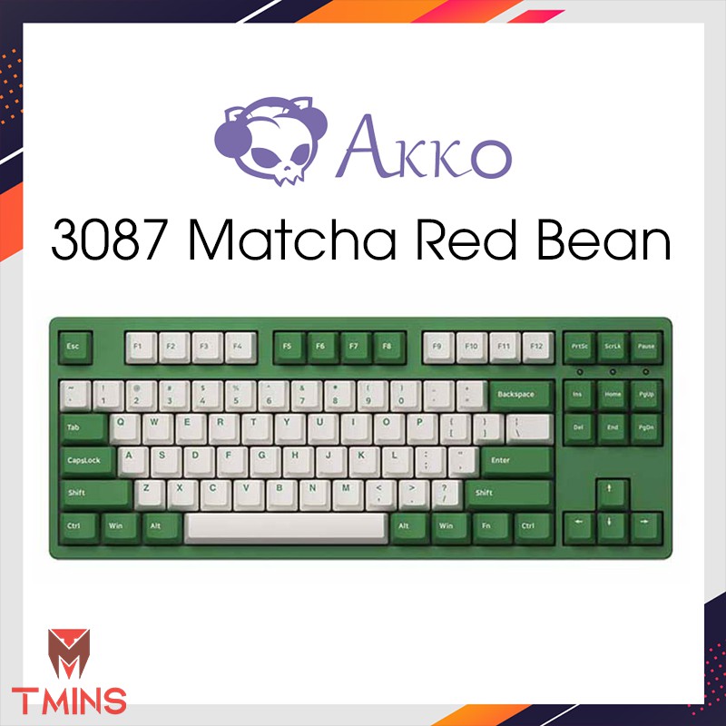 Bàn phím cơ AKKO 3087 v2 DS Matcha Red Bean (Akko sw v2) - Hàng Chính Hãng