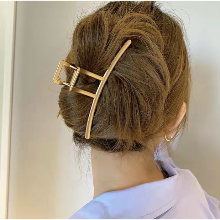 RẺ VÔ ĐỊCH  kẹp tóc kim loại màu vàng đơn giản, xinh xắn cho nữ phong cách hàn quốc
