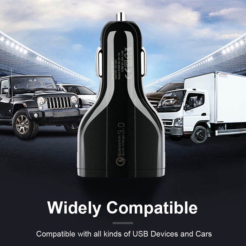 Tẩu sạc điện thoại nhanh chóng 3 cổng 3.0 chuẩn qc3.0 dành cho xe hơi