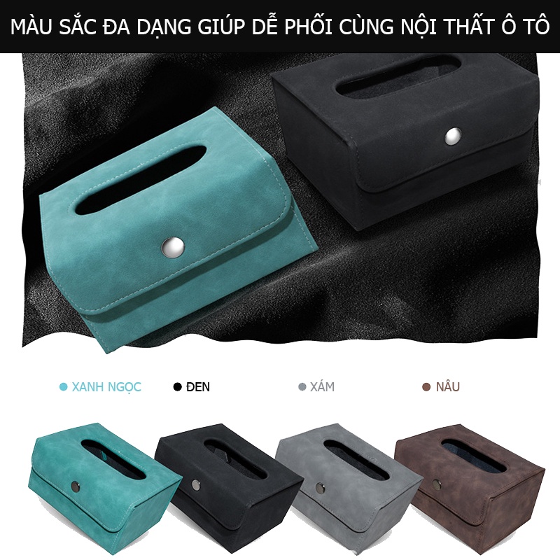 Hộp Đựng Khăn Giấy Trên Ô Tô Cao Cấp Sang Trọng Tặng Kèm Khăn Giấy Trong Hộp