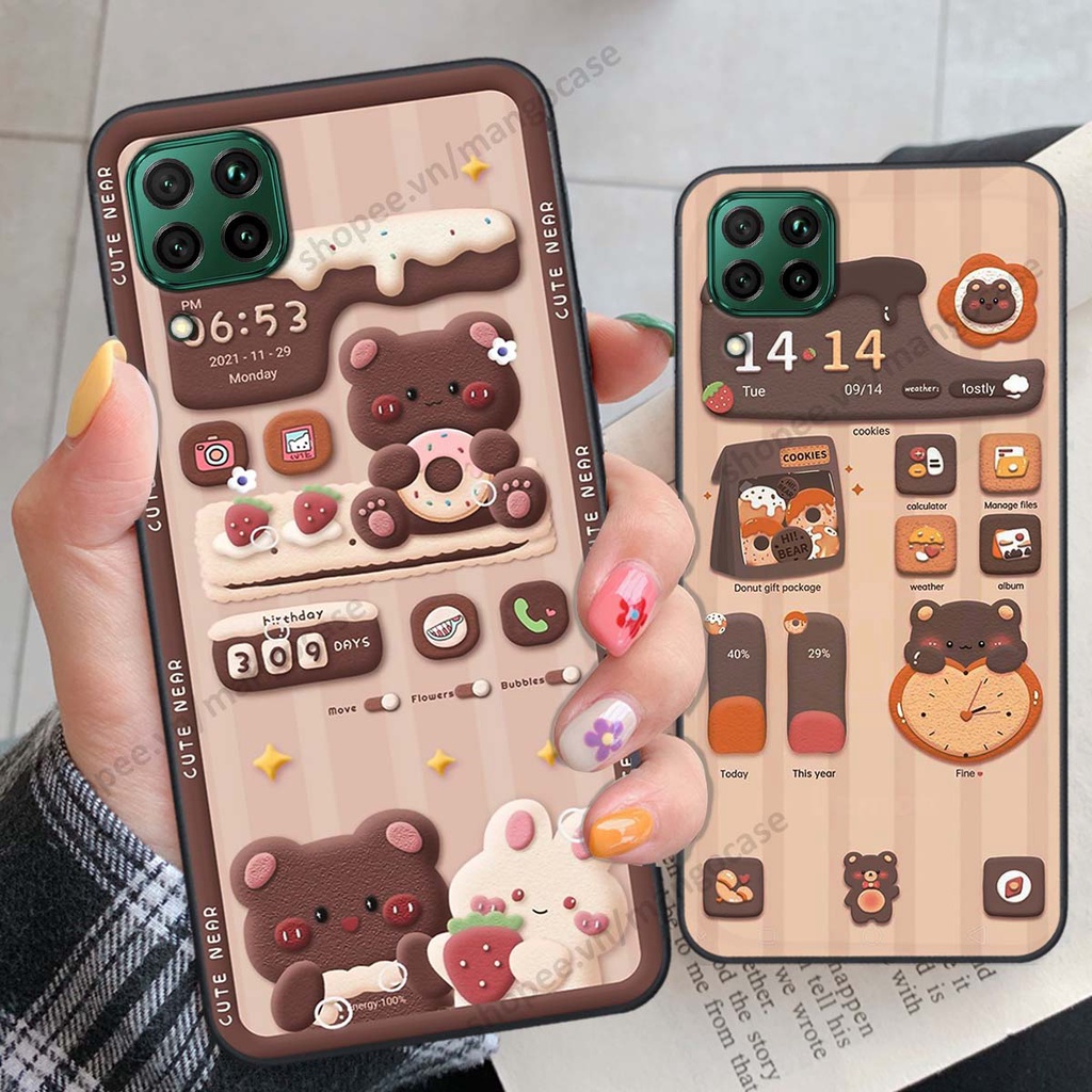 Ốp lưng Huawei Nova 7i hình gấu, thỏ, đồng hồ cute dễ thương