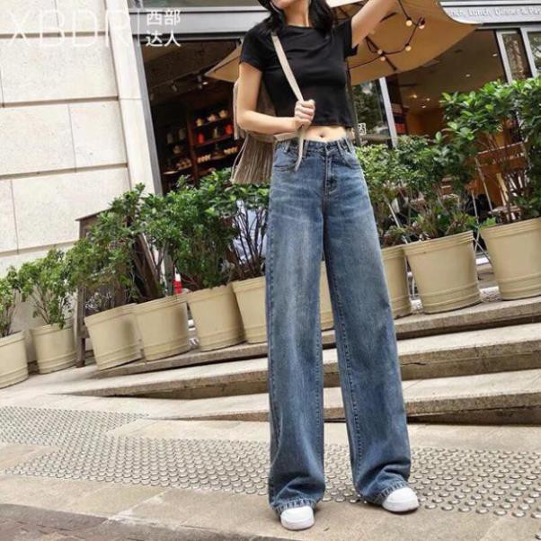 Quần bò ống rộng chất vải đẹp SIMPLE JEANS phong cách ulzzang F04