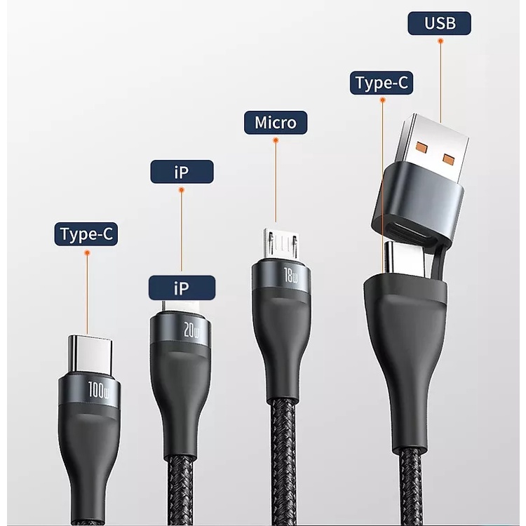 Cáp sạc nhanh 3 đầu Baseus Flash Series 3 in 1