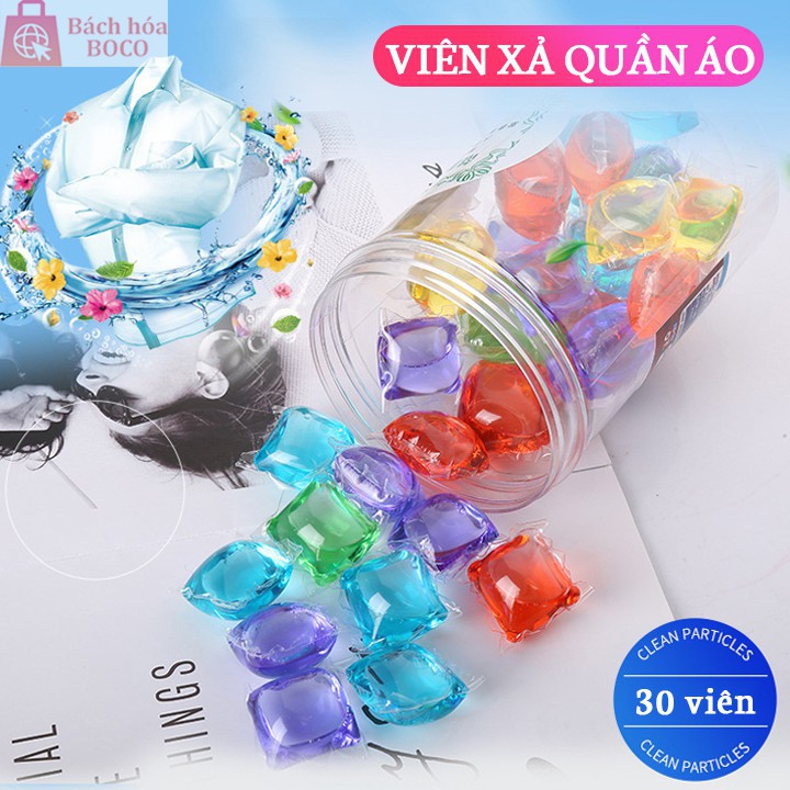 Hộp 30 Viên giặt xả quần áo thơm lừng