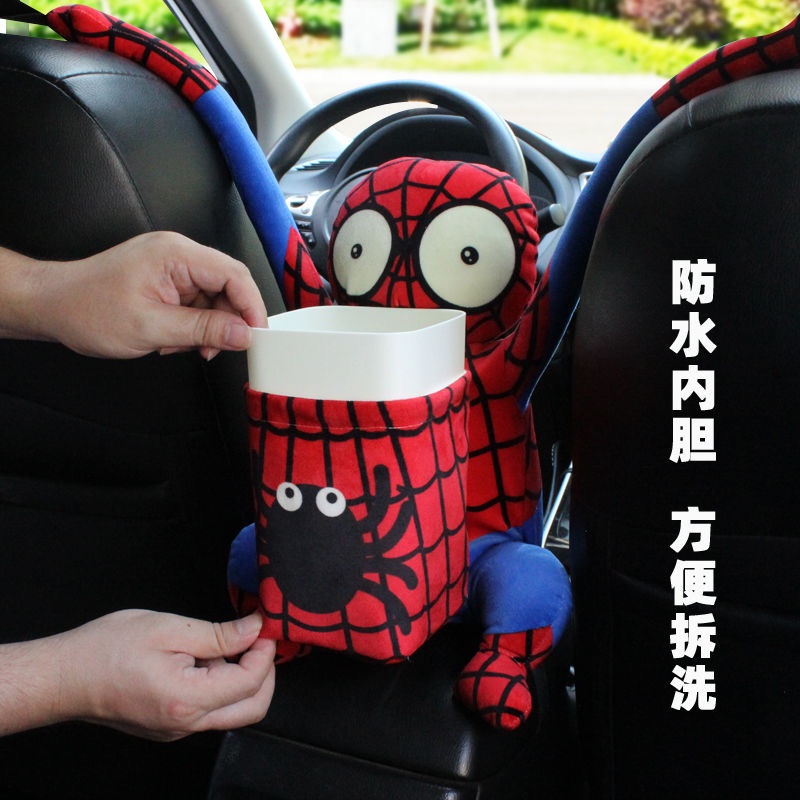 【Ready Stock】 2 In 1 Doraemon viva Waterproof Liner city Car Armrest Box Trash Can Tissue Storage Bag proton ls3H