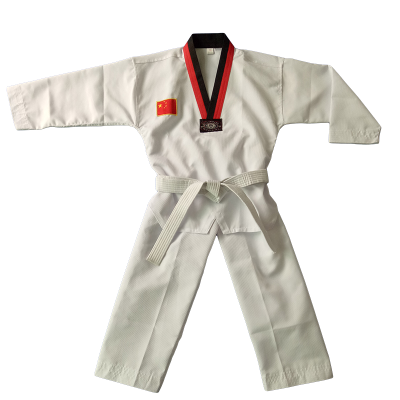 Bộ Đồ Tập Võ Taekwondo Tay Dài Chất Liệu Cotton Dành Cho Người Lớn Và Trẻ Em