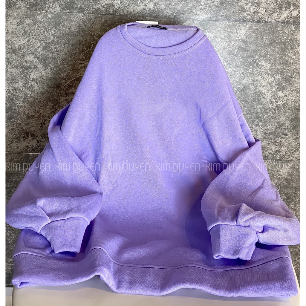 Áo Sweater Trơn Tay Bồng Áo Sweater Chất Nỉ Ngoại Dày Dặn Form Rộng Freesize Unisex | BigBuy360 - bigbuy360.vn