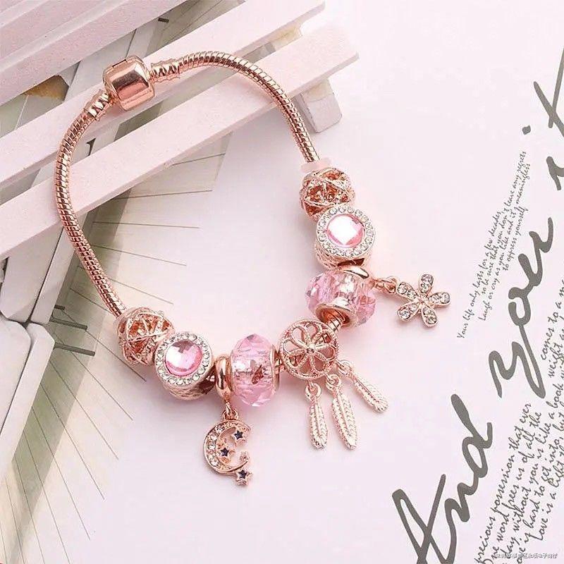 Vòng Tay Bạc 925 Họa Tiết Hoa Mộc Lan Dễ Thương Thời Trang