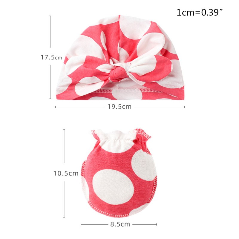 Set Mũ Trùm Đầu Và Găng Tay Thắt Nút Cho Bé