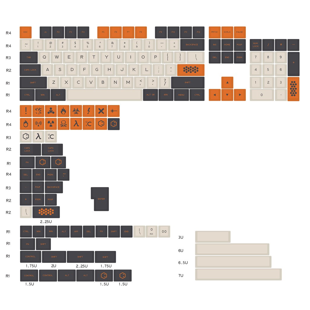 Keycap Carbon PBT dyesub 169 nút 60, 68, TKL, Fullsize, 96, 84,..