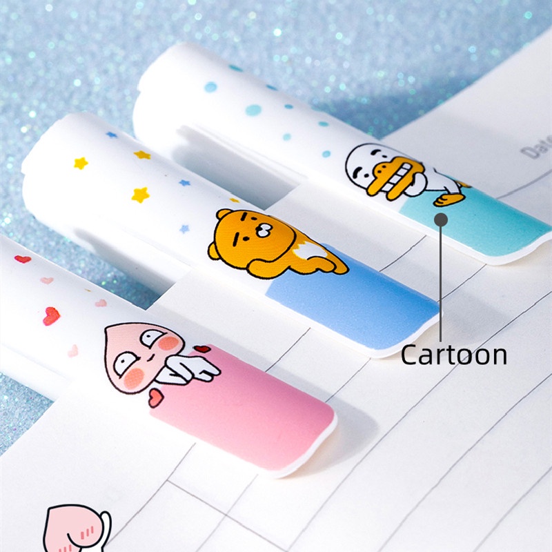 Set 3 Bút Bi Mực Đen Ngòi 0.5mm Hình Kakao Friends Dễ Thương Cho Văn Phòng Trường Học C7103