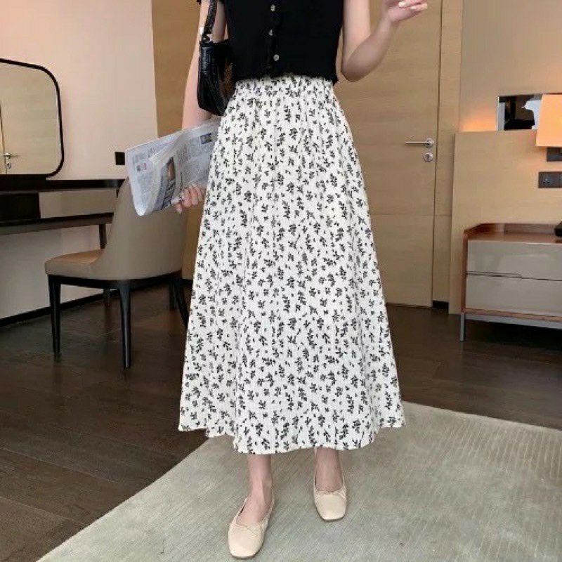 CHÂN VÁY DÀI HOA NHÍ Chân Váy ulzang Phong Cách Hàn