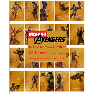 Miếng Dán Tường Hình Marvel Avengers Iron-Man Wanda 26 Heros 21 * 30cm