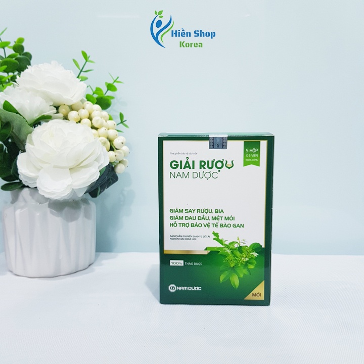 Viên giải rượu nam dược 5 hộp x 6 viên giảm say rượu, và triệu chứng khó chịu tăng cường bảo vệ chức năng gan