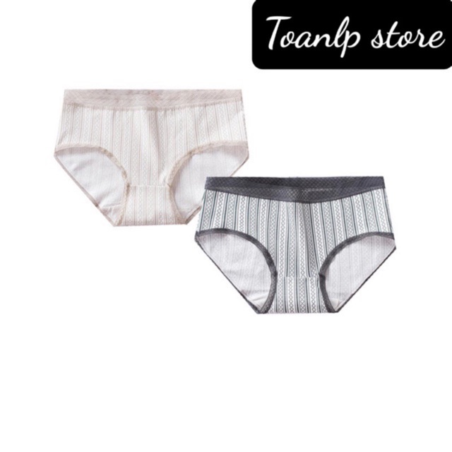 Quần cotton kẻ sọc cạp ren 045 ( có size)