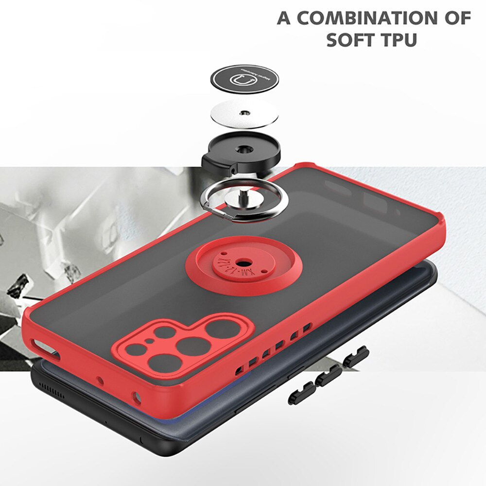 Matte Camera Shockproof Cover For Samsung Galaxy S22 Ultra 5G Case Samung S 22 22S Plus S22Ultra Magnetic Ring Stand Armor Coque
