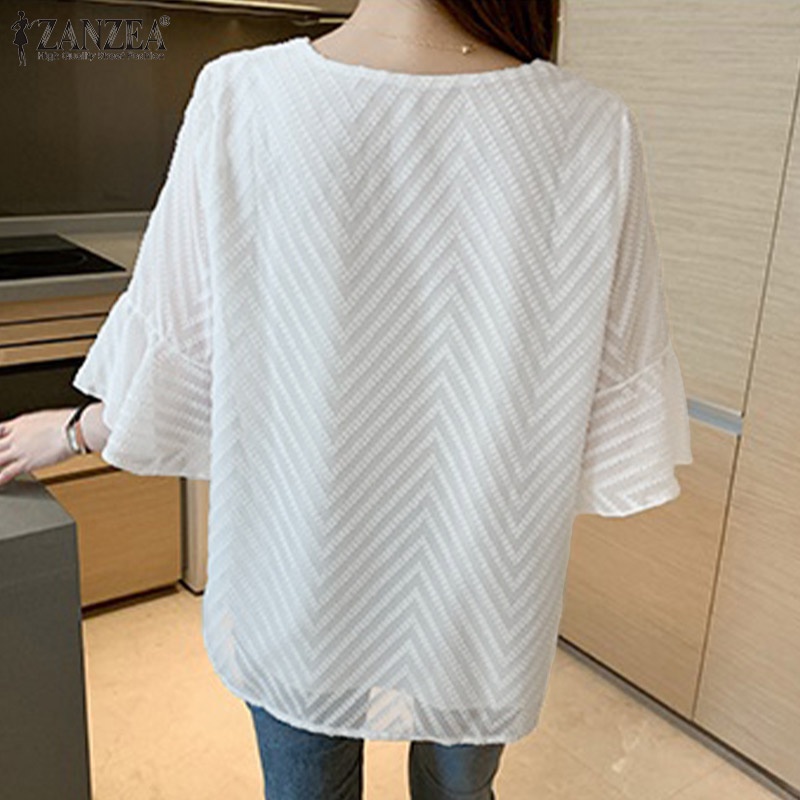 Zanzea Áo Nữ Tay Dài 3 / 4 Cổ Chữ V Thời Trang Quyến Rũ