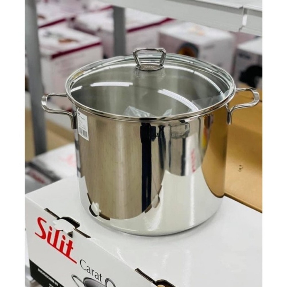 Nồi luộc gà Silit 28cm dung tích 12L - Dùng cho mọi loại bếp, chất liệu inox 18/10 [Hàng Đức]