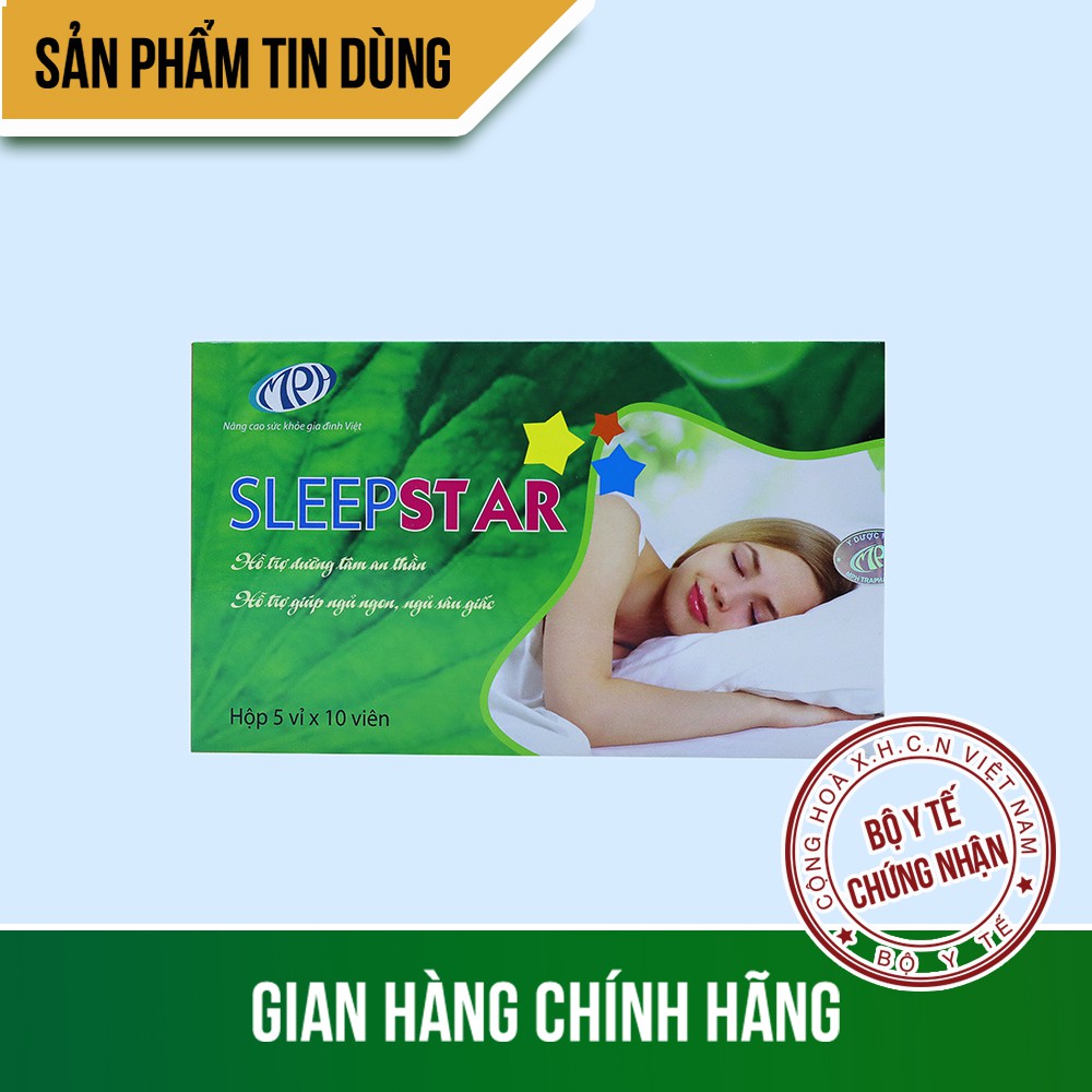 Dưỡng tâm an thần Sleep Star - Thảo dược thiên nhiên cho giấc ngủ tự nhiên, ngủ sâu giấc, giảm hồi hộp