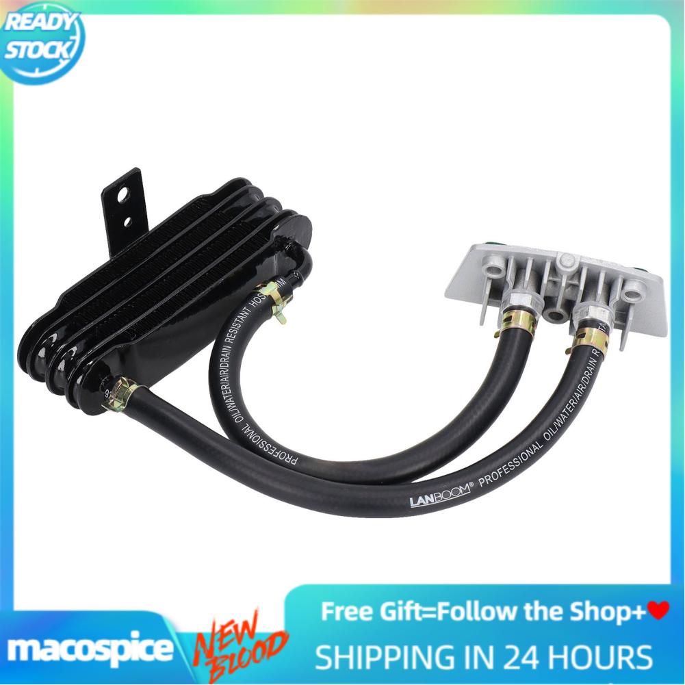 Macospice Motorcycle Oil Cooler Metal Engine Transmission Quickly Cooling for 50‑150cc Curved Beam