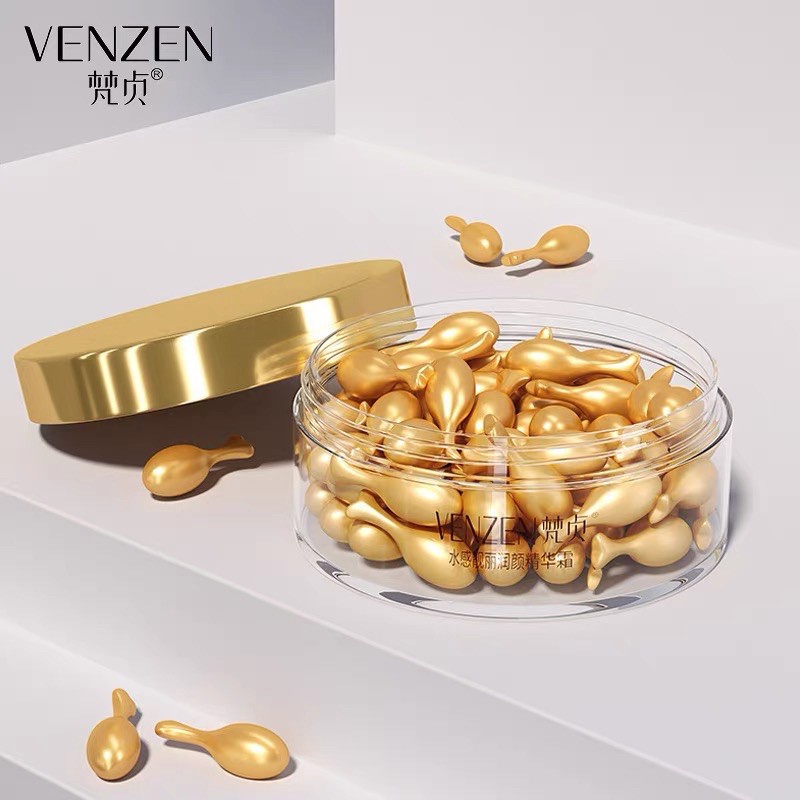 Venzen Tinh chất Hyaluronic Acid dạng viên nang dưỡng ẩm thu nhỏ lỗ chân lông nuôi dưỡng và phục hồi làn da