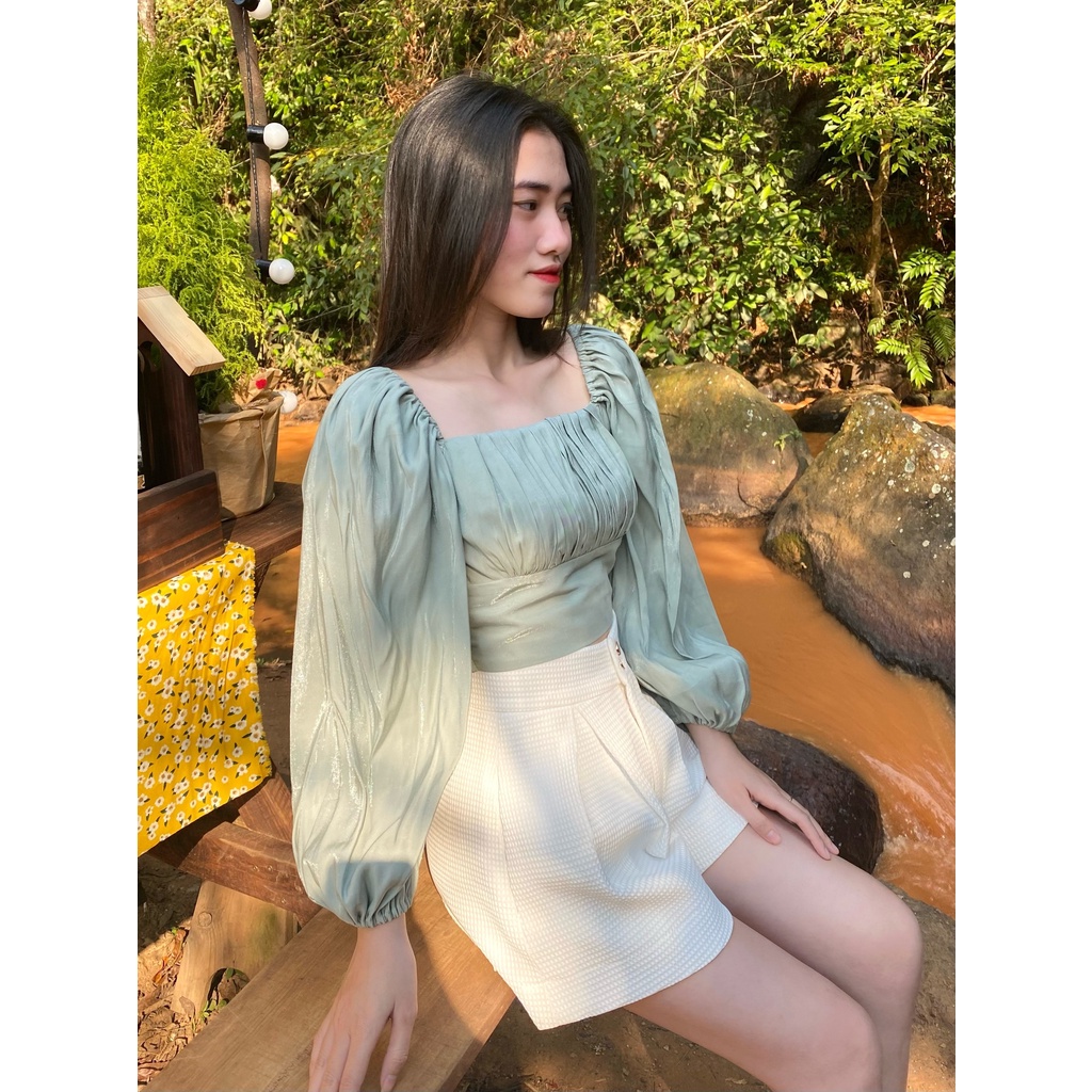 Áo Nhún Ngực Tay Phồng Organza Nhiều Màu HOO DESIGN