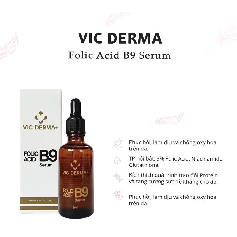 Tinh Chất Giảm Kích Ứng Phục Hồi Da Vicderma Folic Acid B9 Serum