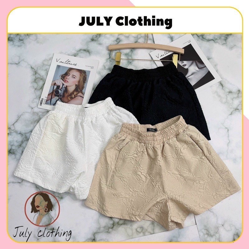 Quần short nữ, quần đùi nữ mặc nhà đi chơi chất liệu xốp nhăn in nổi cực đẹp siêu thoáng mát