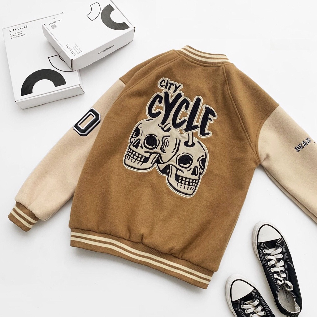 Áo khoác bomber nam,nữ varsity jacket DOFN Jiang Store - Áo khoác bóng chày unisex form rộng cao cấp