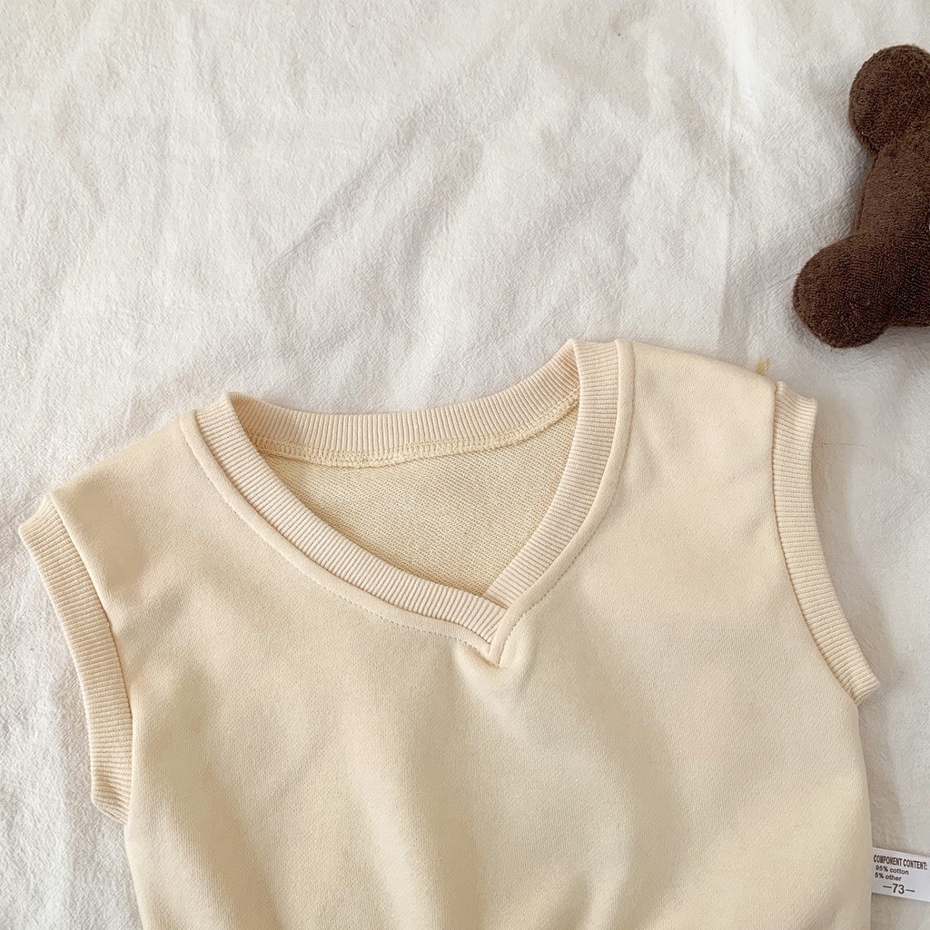 Áo ba lỗ in hình gấu sau lưng thời trang mùa thu dành cho trẻ sơ sinh