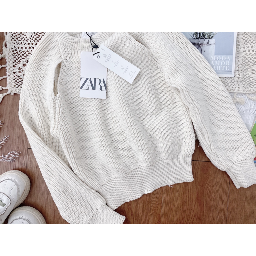 Áo len bé gái dáng croptop Z@r@ hở vai A76