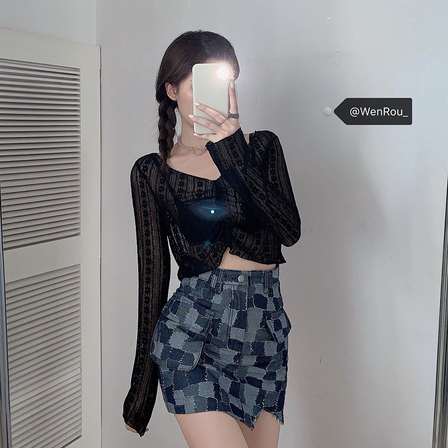 Chân Váy Jean Lưng Cao Phong Cách Sành Điệu Xinh Xắn Cho Phụ Nữ | BigBuy360 - bigbuy360.vn