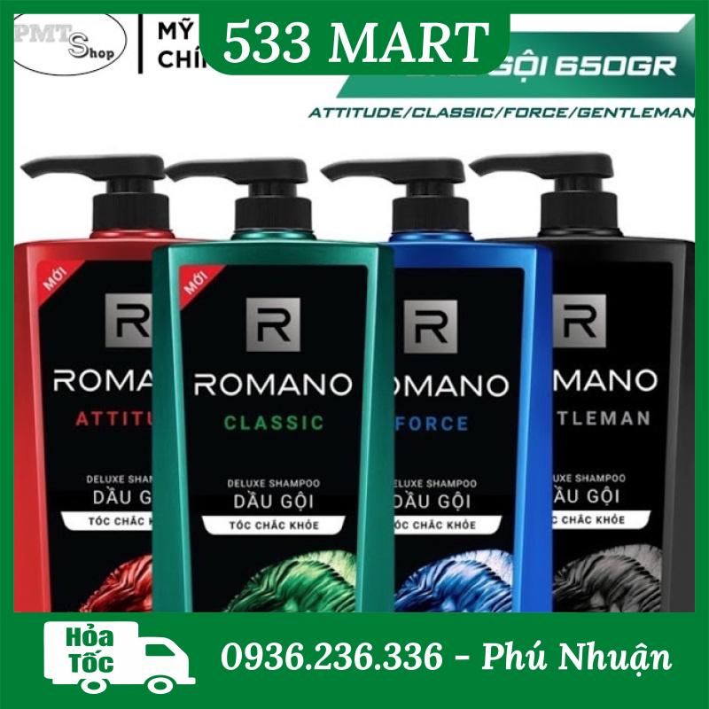 [ĐỦ LOẠI] Dầu Gội, Sữa tắm 2in1 ROMANO 650g