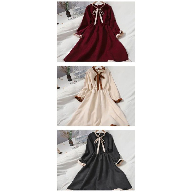 (săn) Váy vintage nơ tiểu thư (các bạn đọc kĩ phần mô tả ạ) | BigBuy360 - bigbuy360.vn