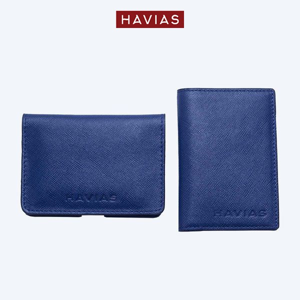 Couple Ví Harp &amp; Gapple Handcrafted Wallet Navy HAVIAS