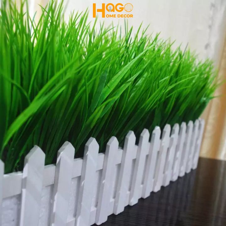 Hoa giả,Hàng rào gỗ,hàng rào hoa cỏ dài 50cm cắm nhiều mẫu trang trí nhà, decor